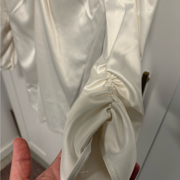 BHLDN Cream Long Sleeve Knot Dress - Picture 6 of 8